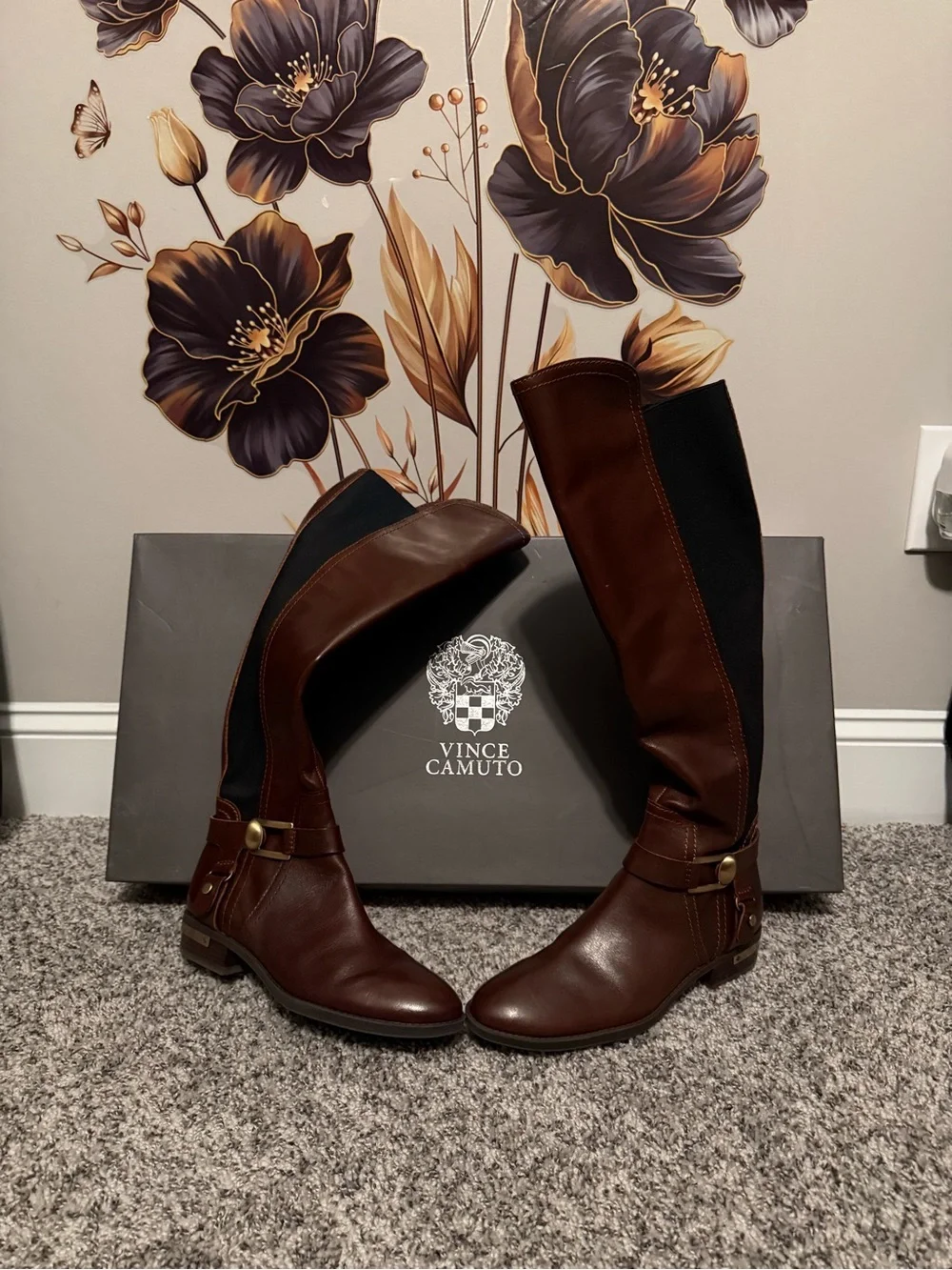 Vince Camuto Medium Calf Leather or Suede Tall Boot - Amabel